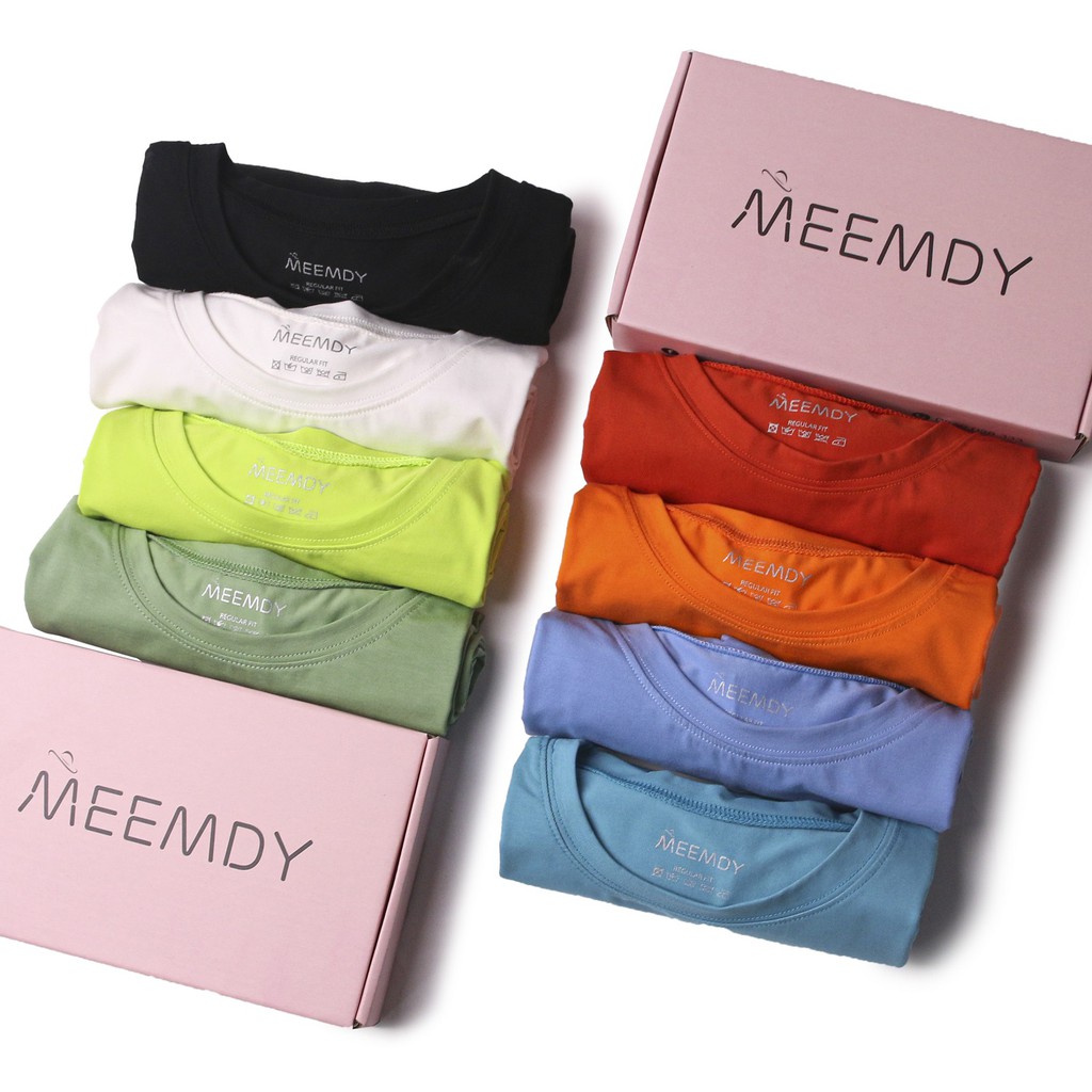 Áo thun Unisex  Basic Tee phông trơn nam nữ tay lỡ Free size form rộng 10 màu thương hiệu Meemdy