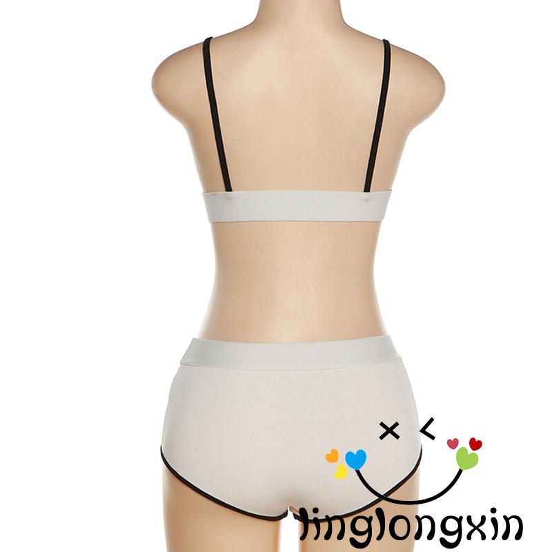 Bộ Đồ Ngủ 2 Mảnh Gồm Áo Hai Dây Và Quần Ngắn In Chữ Thời Trang Cho Nữ