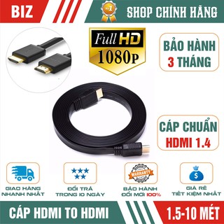 Cáp hdmi 1.4 dẹt full hd hỗ trợ 3d,4k siêu nét,ethernet