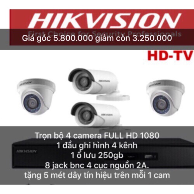 Camera chính hãng hik-vision.