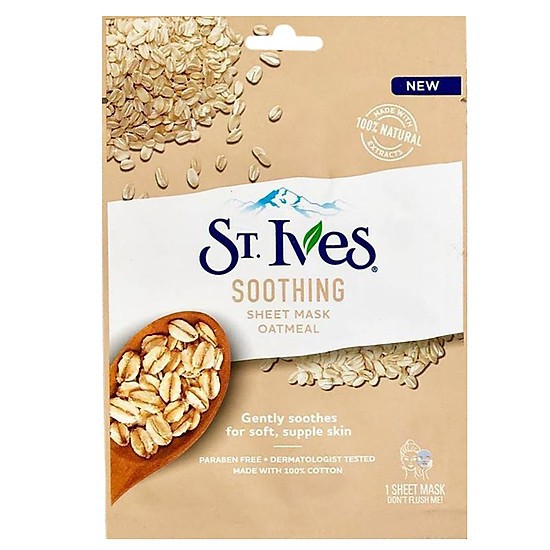 Mặt nạ yến mạch dưỡng da mềm mịn St. Ives Soothing Sheet Mask Oatmeal 23ml (1 miếng)