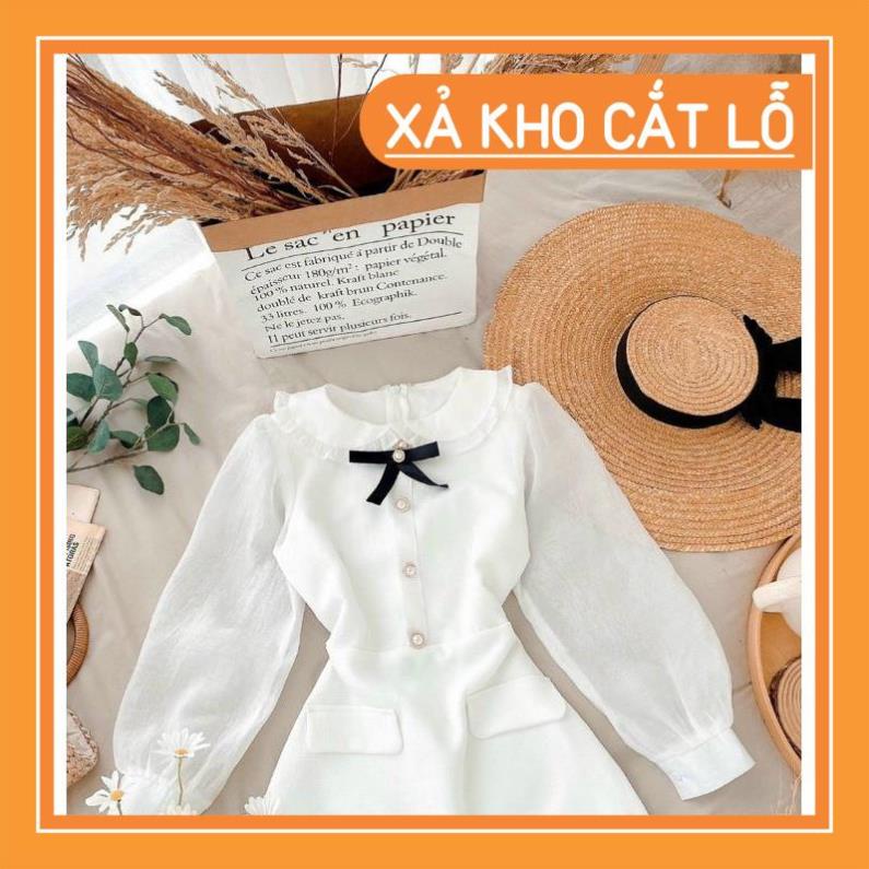 [Quần Áo Hot] Váy tay bồng tag nơ cổ tay xốp dài | BigBuy360 - bigbuy360.vn