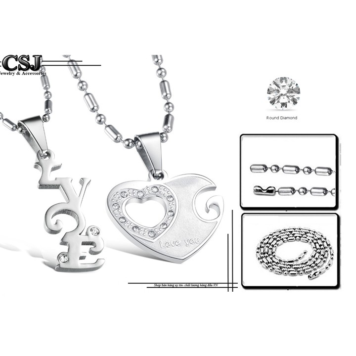 DÂY CHUYỀN CĂP INOX TRÁI TIM CHỮ LOVE MC111 - siêu đẹp chuẩn thời trang