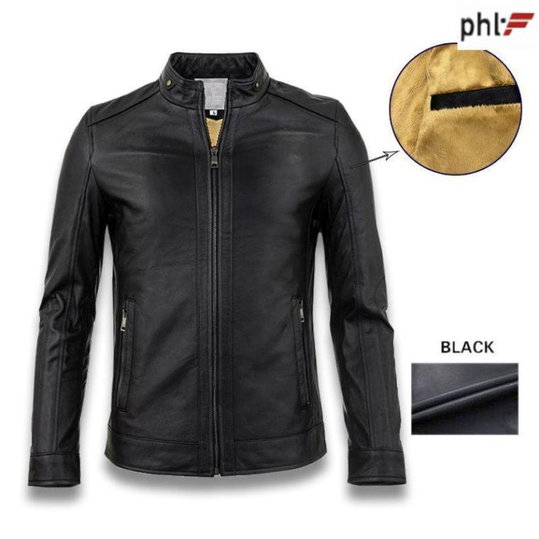 Áo khoác da nam FHLfashion lót lông cao cấp AD026 SIÊU RẺ - Hàng nhập khẩu