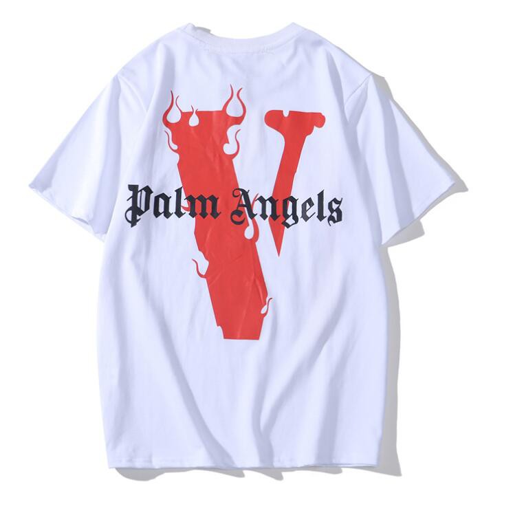 Áo thun cotton ngắn tay in chữ Vlone thời trang cho nam nữ