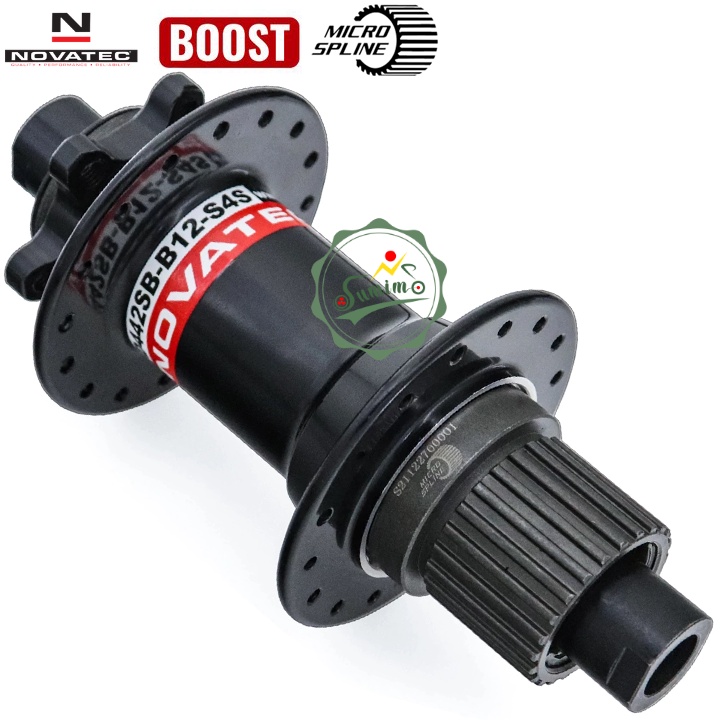 Đùm bộ NOVATEC D041SB-B15/D442-B12 32 lổ Boost - Cối MS 12 Speed - Thắng dĩa