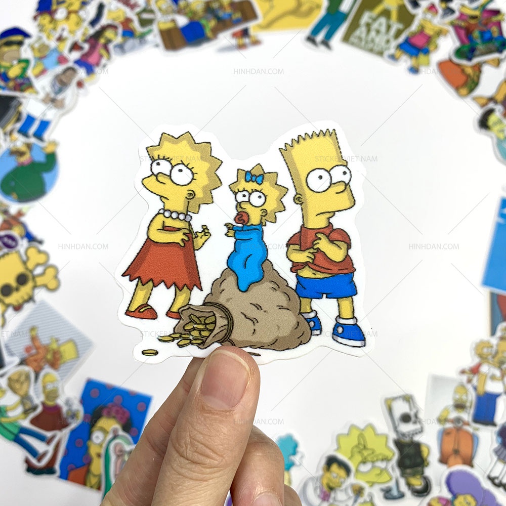 Sticker SIMPSON - THE SIMPSONS decal hình dán chống nước trang trí xe, laptop, nón bảo hiểm, đàn guitar, vali