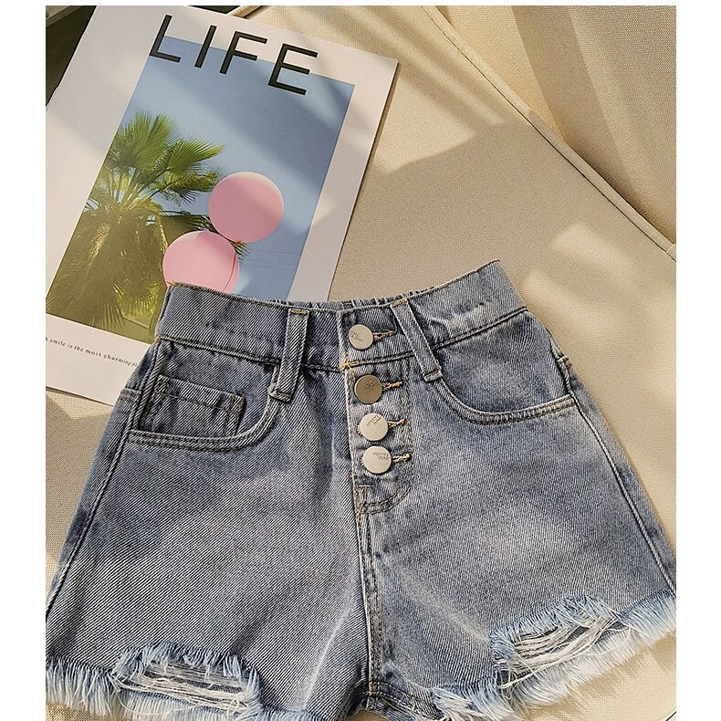 Quần Short Denim Giả Váy Dáng Rộng Thoải Mái Thời Trang Mùa Hè Cho Bé Gái