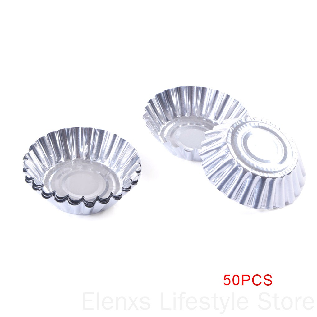 Set 50 khuôn giấy bạc lót làm bánh trứng chống dính tiện lợi chất lượng cao