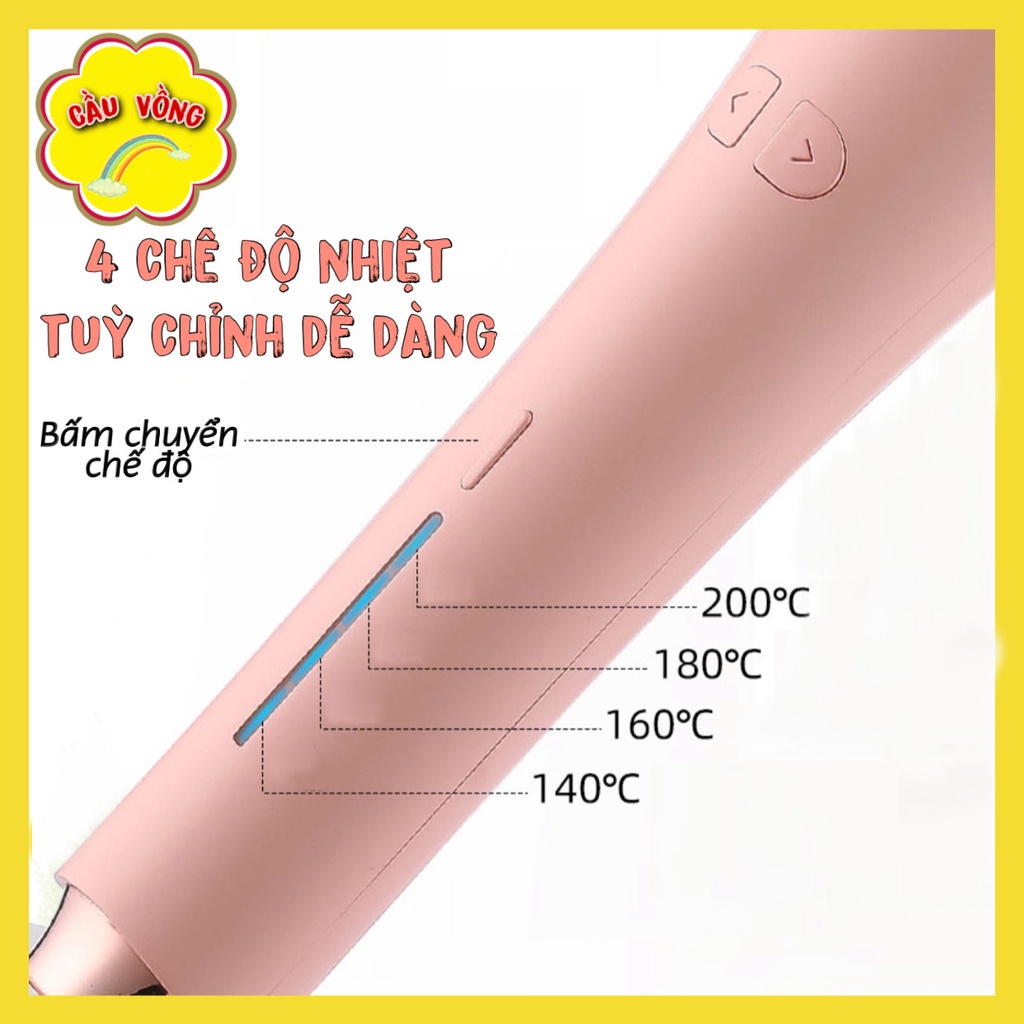 Máy Uốn Tóc Tự Động Chính Hãng, Làm xoăn xoay tự động 3 in 1, Máy Uốn Tóc Mini Xoay 360 Độ - [Bảo Hành 1 Năm]