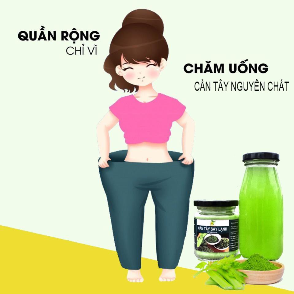 [Mua 2 tặng 1] Bột cần tây sấy lạnh hủ thuỷ tinh 150g, công nghệ Nhật Bản | Bột cần tây detox