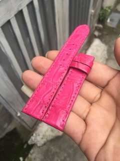 Dây da đồng hồ cá sấu ( Size 18 kèm khoá cài)