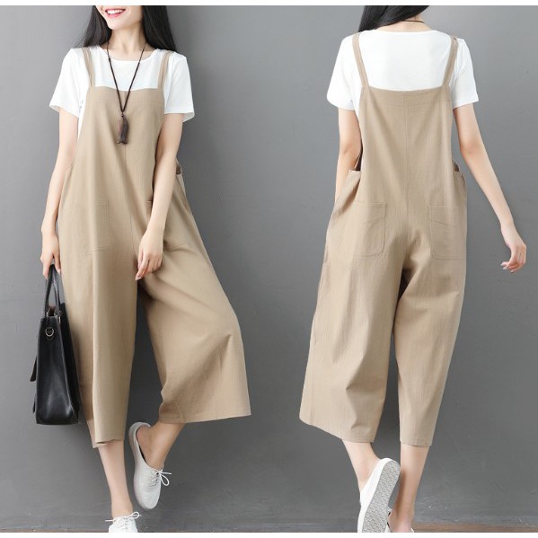 G1020 Quần yếm big size freesize ống rộng thoải mái kiểu dáng năng động khỏe khoắn | BigBuy360 - bigbuy360.vn