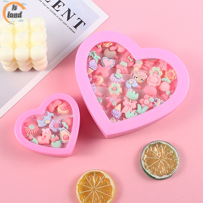 Set nhẫn đính đá nhiều màu sắc phong cách công chúa cho bé gái