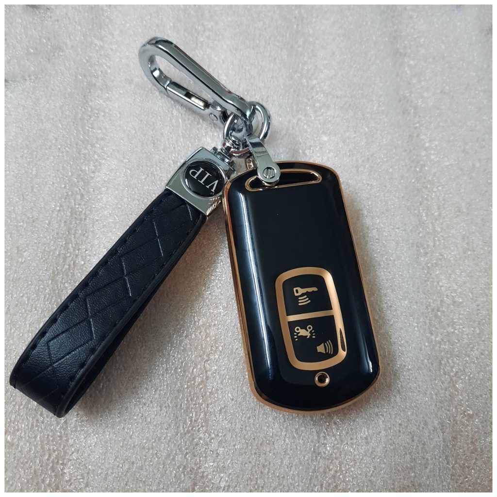 Bọc chìa khóa Smartkey AB Airblade, Vision, Lead, Vario cũ 2 nút bấm to nhựa TPU kèm móc khóa