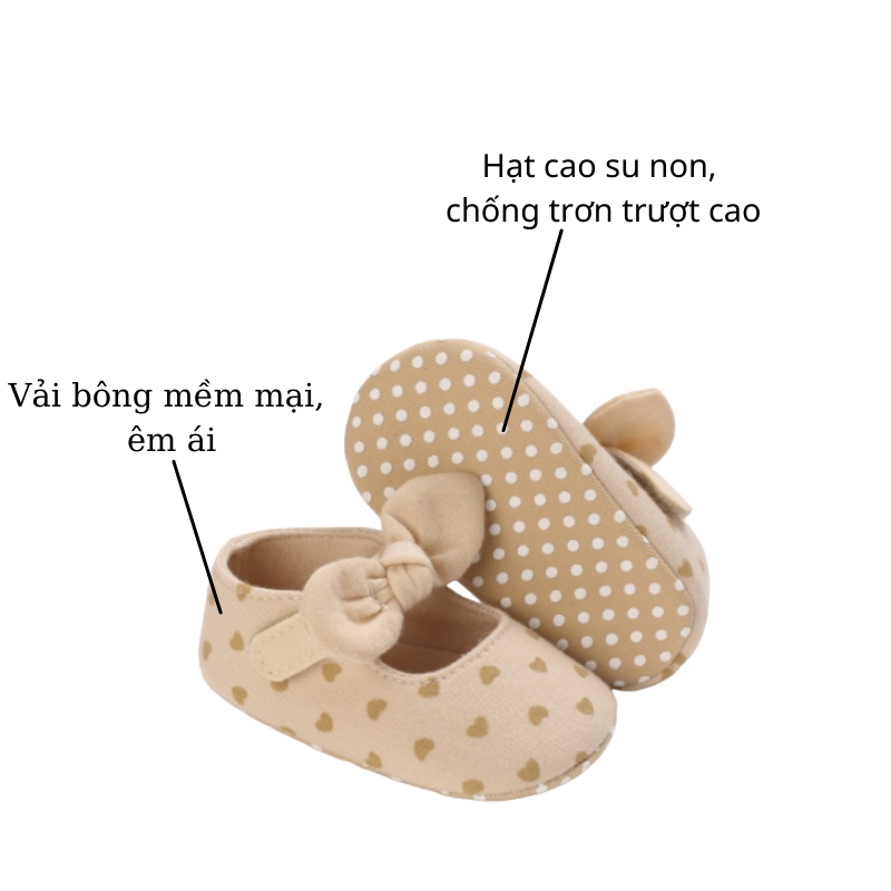 Giày tập đi cho bé gái em giày đế mềm Bunny Store GTD06