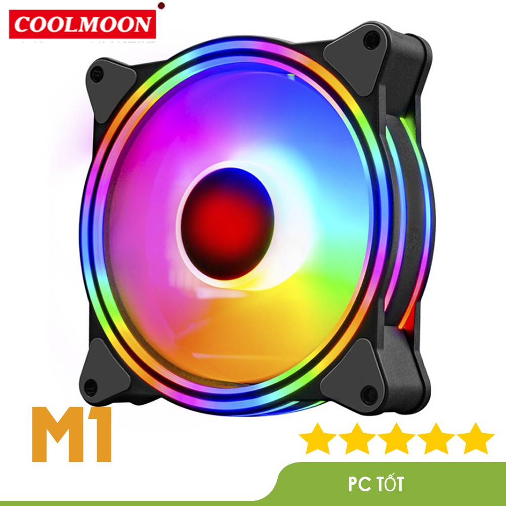 Quạt Tản Nhiệt, Fan Led RGB Coolmoon M1 - Đồng Bộ Hub Coolmoon