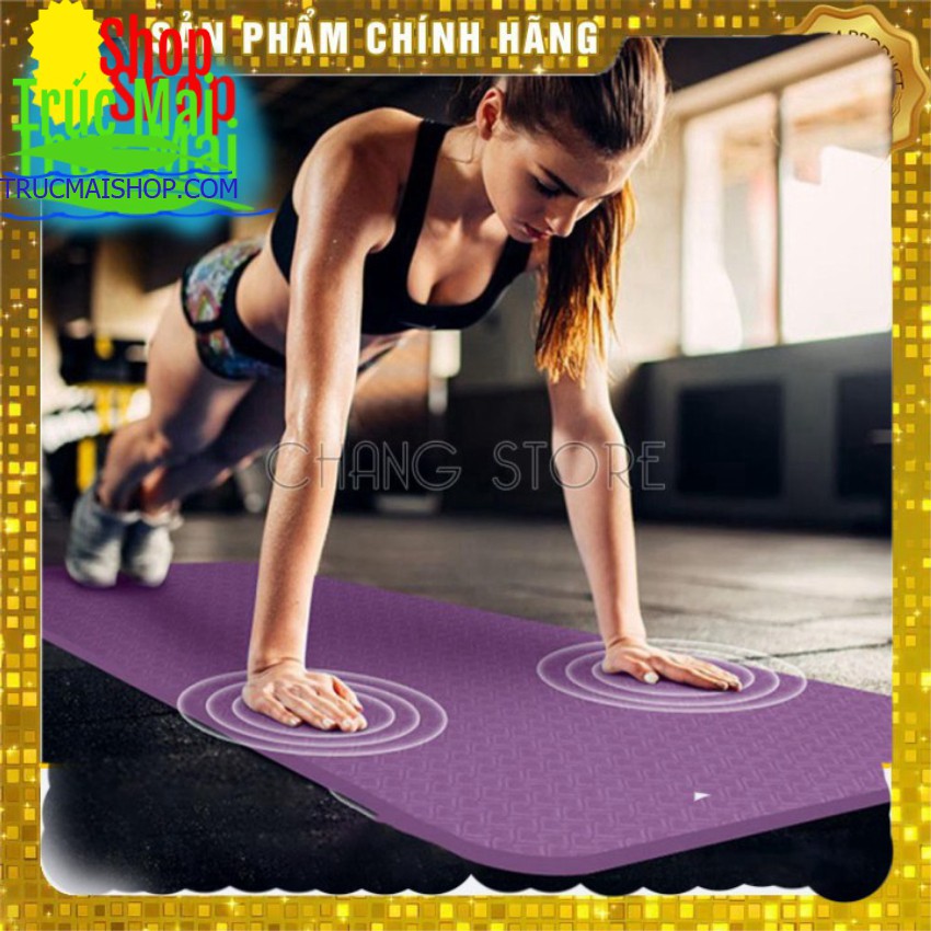 Thảm tập Yoga/ Gym TPE 2 LỚP Cao Su Non Dày, Êm Chống trơn tuột Trượt