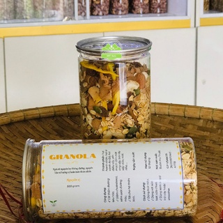 500gr Granola Ăn Kiêng Nhiều Hạt, Không Đường, Ngũ Cốc Hạt Giảm Cân Tự Nhiên - Hàng Cao Cấp, MS82