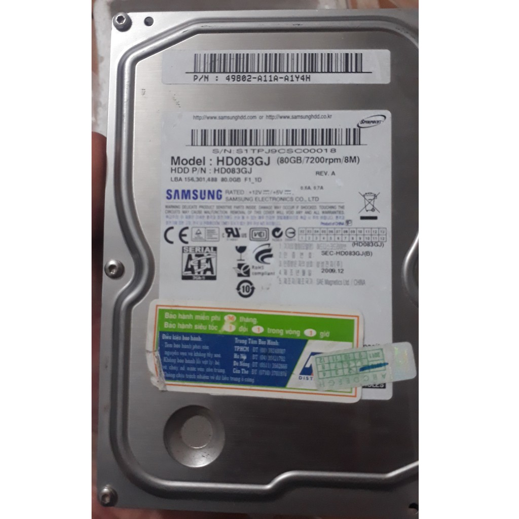 Ổ cứng Samsung 80 GB-7200rpm-SATA 2