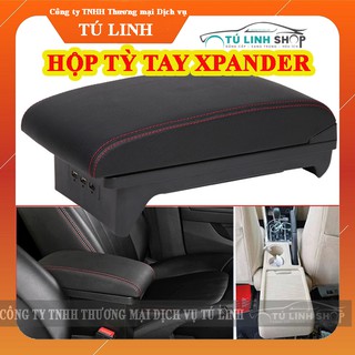 Hộp tỳ tay xe XPANDER mẫu bệt tích hợp 3 cổng sạc USB - Bảo hành 12 tháng