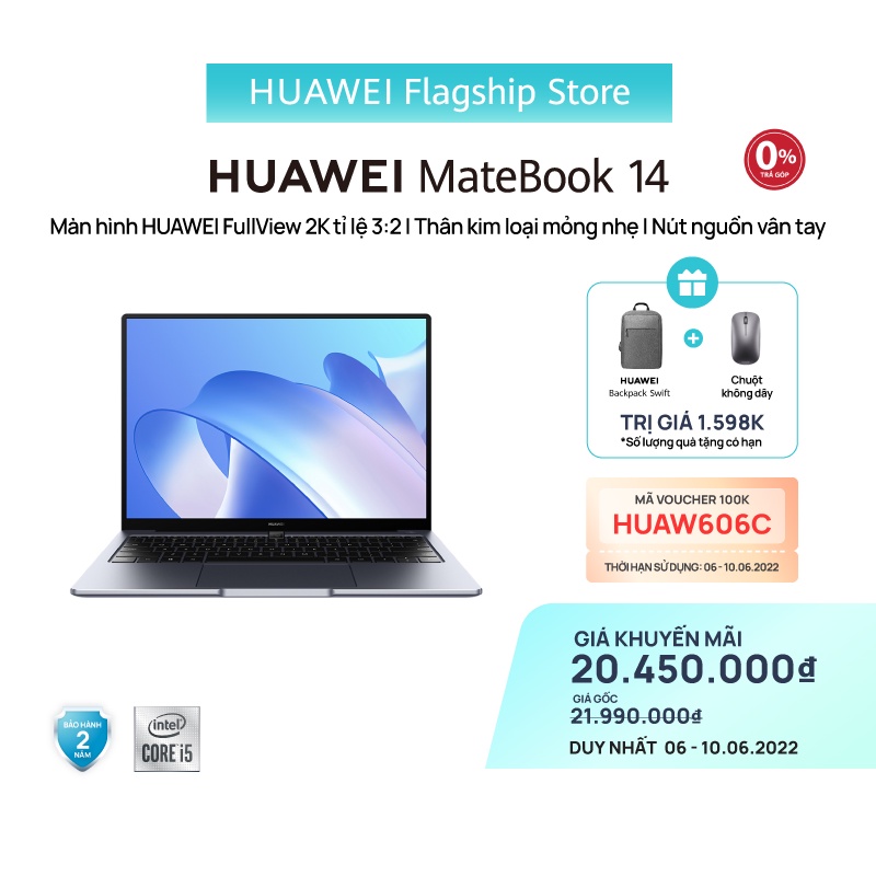 Máy Tính Xách Tay HUAWEI MateBook 14 (8GB/512GB) | Intel® Core™ Thế Hệ Thứ 11
