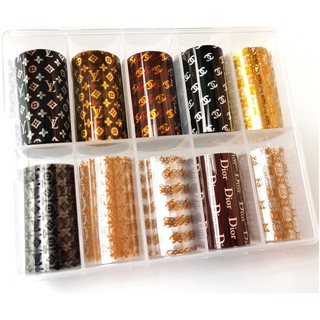 sét 12 cuộn Foil dán móng (Size 4cm x50cm /cuộn)