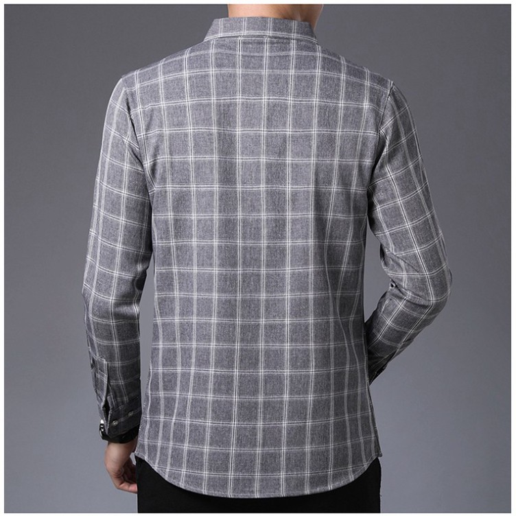 Áo sơ mi nam kẻ caro dài tay chất đũi màu Ghi Xám vải bền thoáng mát bền đẹp | BigBuy360 - bigbuy360.vn