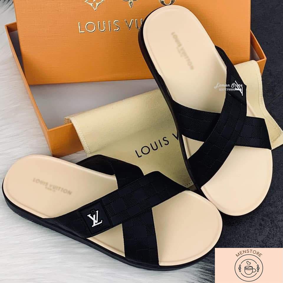 Dép quai ngang+quai chéo nam nữ dép L.V chính hãng hot trend 2022