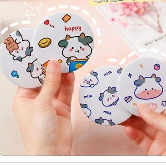 Gương Mini Bỏ Túi Hình Gấu , Thỏ, Cô Gái , Bò Sữa Cute Loại 1 Dày Dặn, Sắc Nét