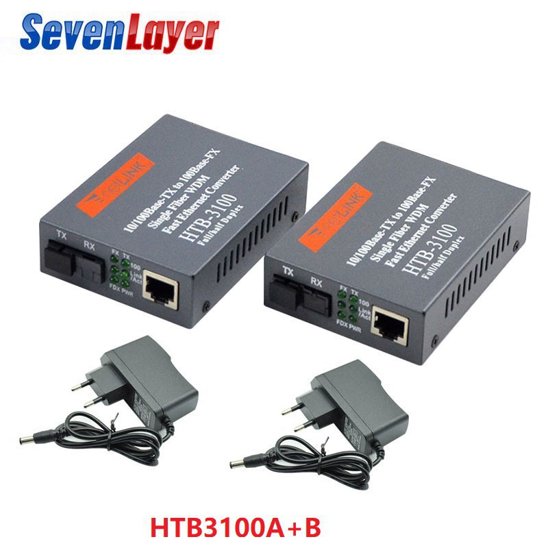 Bộ chuyển đổi phương tiện thu phát sợi quang đơn HTB-3100 25km SC 10/ 100M