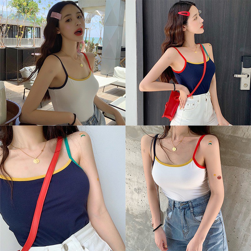 Áo thời trang 2 dây màu trơn quyến rũ trẻ trung cho nữ