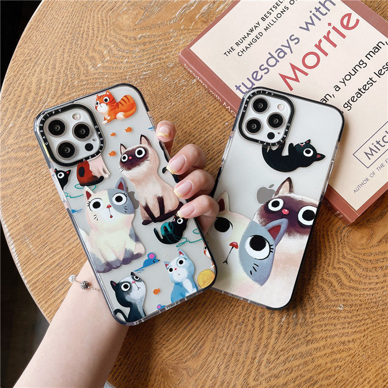 Ốp Lưng Silicone Mềm Trong Suốt In Hình Mèo Đáng Yêu Cho Iphone 12 Pro Max 11pro Max Xs Xr 8 7plus Se 2020 | BigBuy360 - bigbuy360.vn