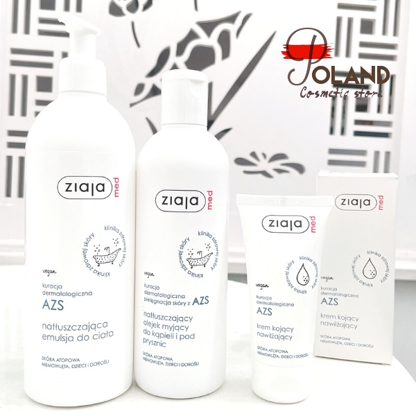 Sữa tắm, nhũ tương, kem dưỡng ẩm Ziaja Med Atopy AZS dưỡng ẩm dịu nhẹ cho da nhạy cảm, khô, ngứa, chàm, viêm cơ địa