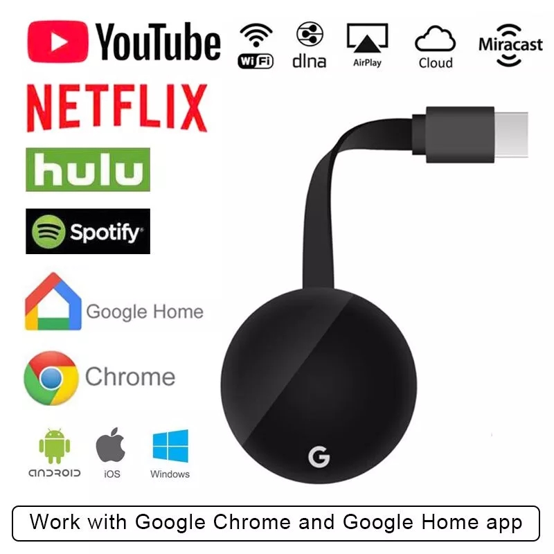 Thiết Bị Nhận Tín Hiệu Wifi Không Dây 2.4g / 5g Anycast 5ghz Hdmi Cho Google Chromecast Ultra 4k