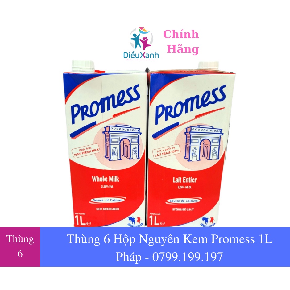 Thùng 6 Hộp Nguyên Kem Promess 1L - Nhập Khẩu Pháp