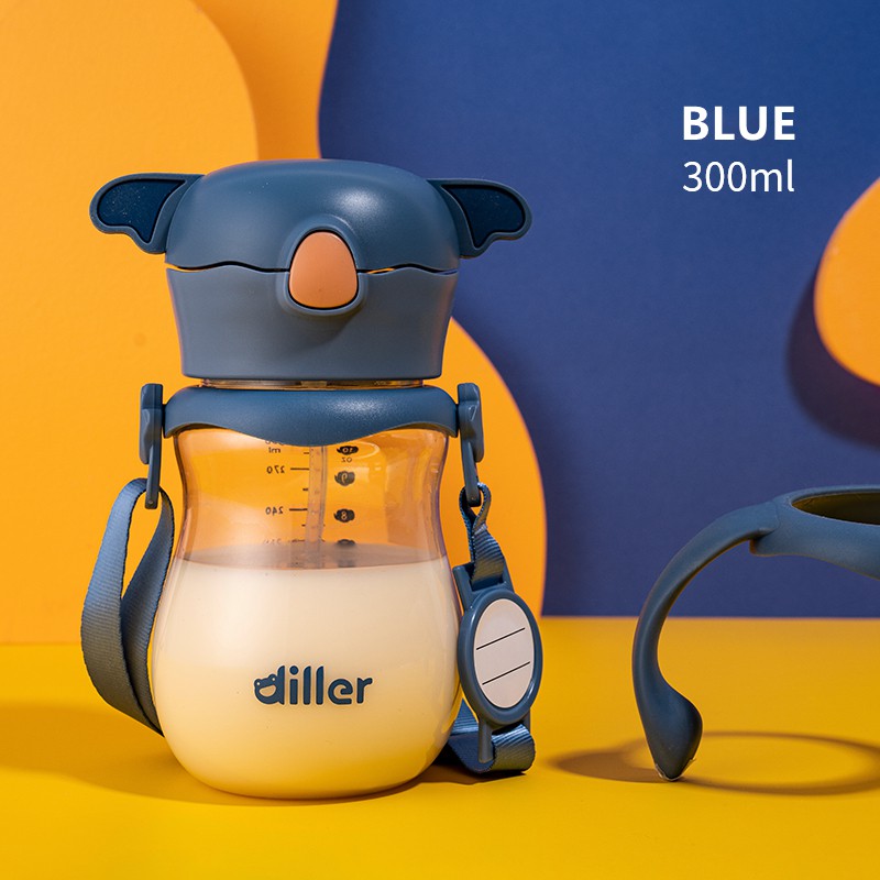 Bình uống nước Diller D-P4007 với ống hút silicon không chứa BPA dành cho trẻ em 300ml