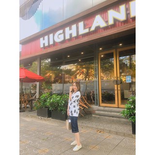 Áo phông rộng bò sữa unisex