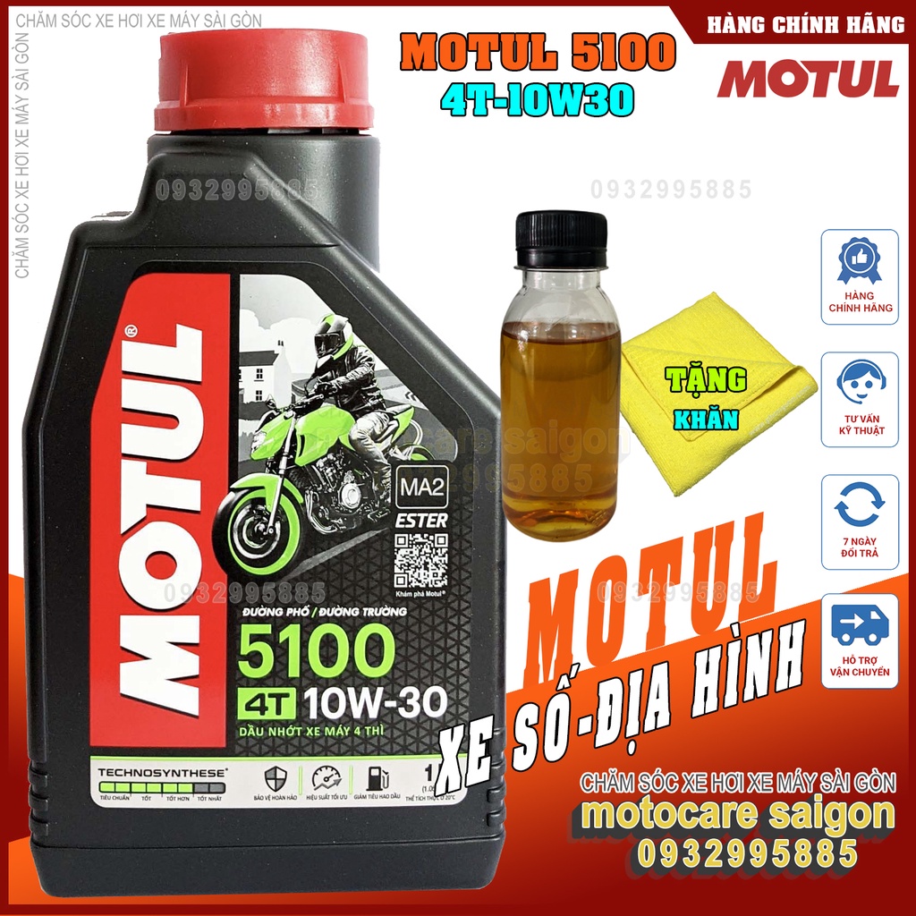 Motul 5100 4T 10W30 Nhớt xe số đời mới cao cấp công nghệ Ester tổng hợp 100% API SM, MA2