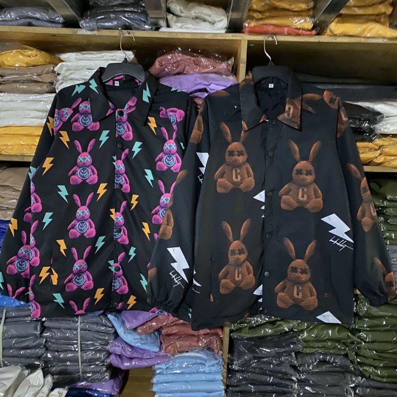 Áo khoác dù jacket THỎ form rộng unisex (Ảnh thật)