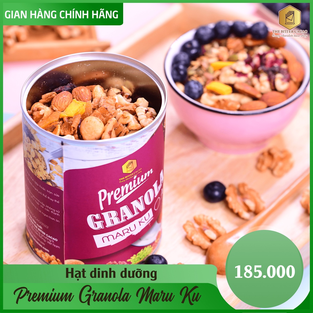 Hạt Ngũ Cốc The Bitter Cacao Premium Granola Maru Ku Hộp 500g