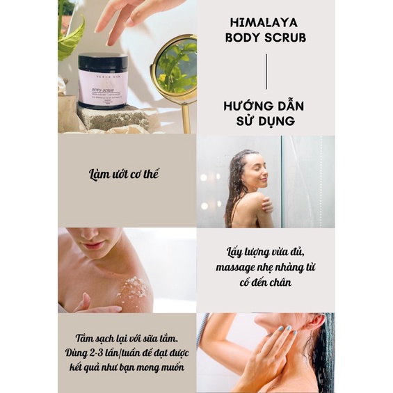 Tẩy Tế Bào Chết Body Cơ Thể ❤️ Freeship ❤️ Làm Sạch Giảm Sần Mụn Sáng Mịn Da Muối hồng Himalaya Body Scrub 200g | BigBuy360 - bigbuy360.vn