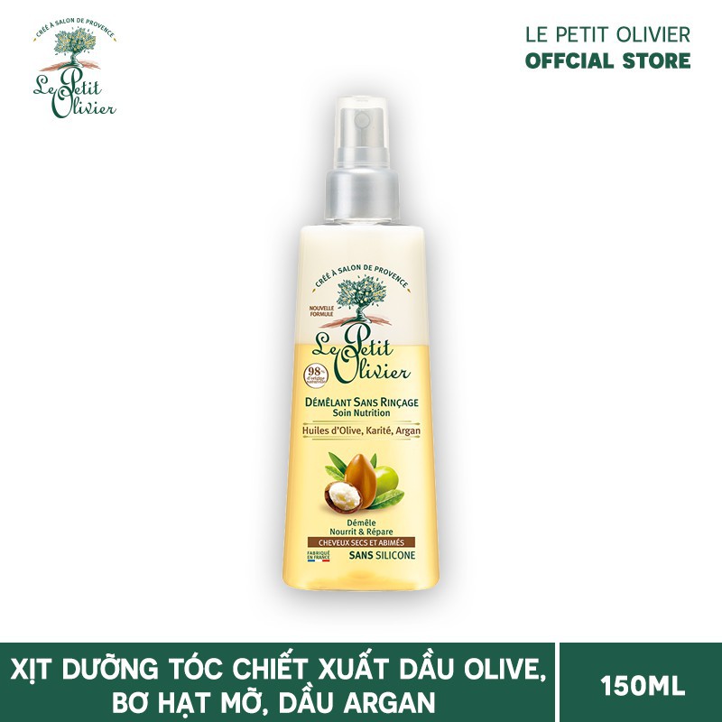 Xịt Dưỡng Tóc Le Petit Olivier Chiết Xuất Dầu Olive, Bơ Hạt Mỡ và Dầu Argan 150ml - Khongcoson