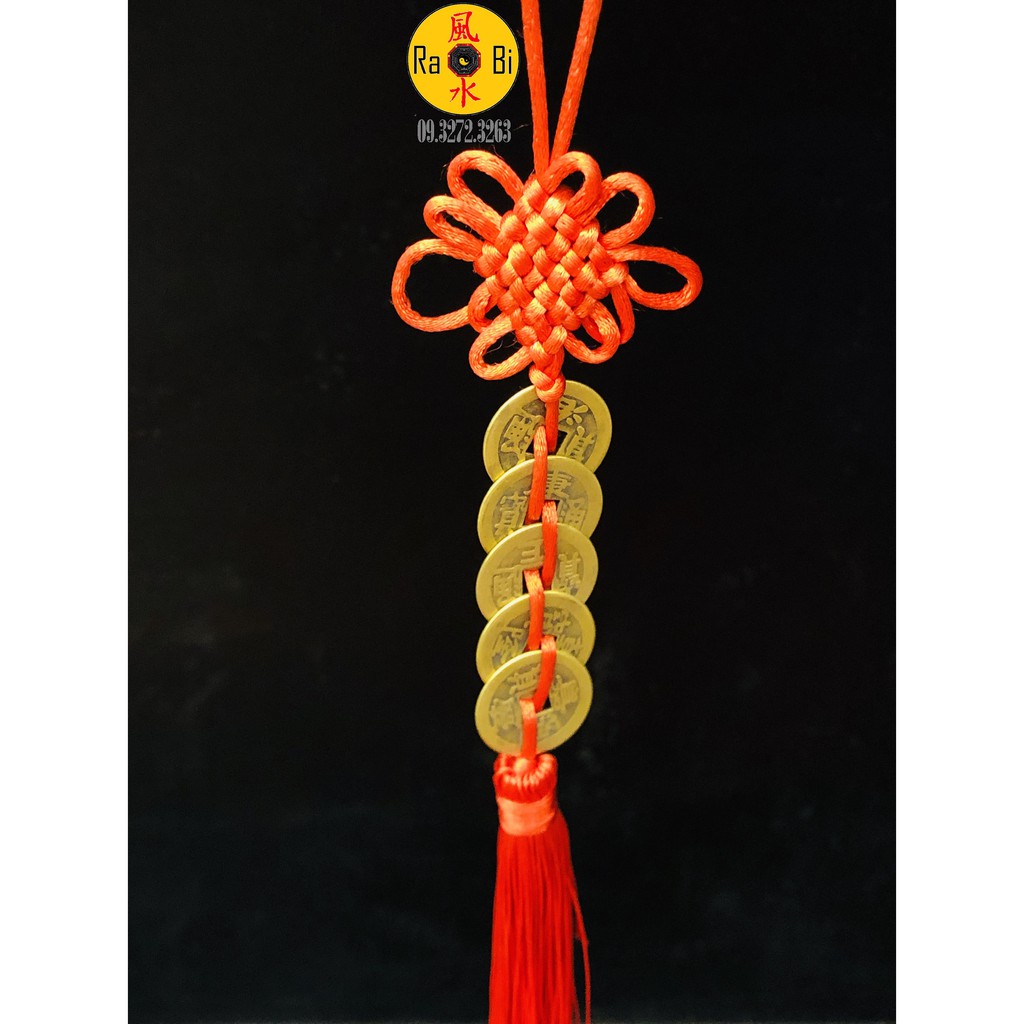 Dây Xâu Đồng Xu Ngũ Đế Chiêu Tài Bình An - Vật Phẩm Phong Thủy May Mắn