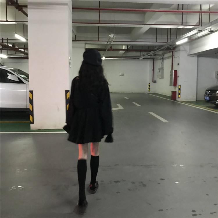 Xiaozhainv Váy tay dài bằng cotton cổ chữ V phong cách Hàn Quốc hợp thời trang cho phái nữ | BigBuy360 - bigbuy360.vn