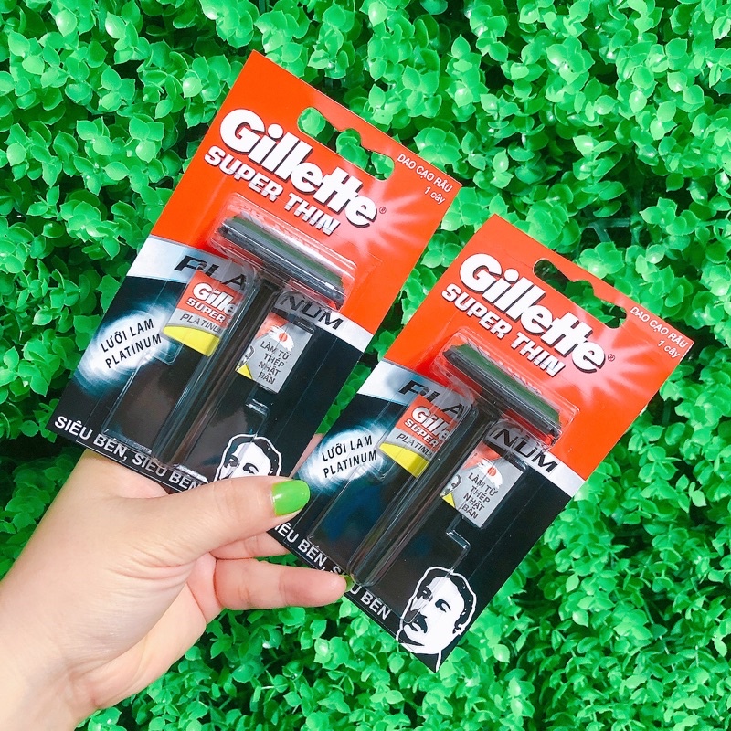 DAO CẠO RÂU GILLETTE SUPER THIN TẶNG KÈM 1 LƯỠI LAM - DAO LAM CẠO RÂU