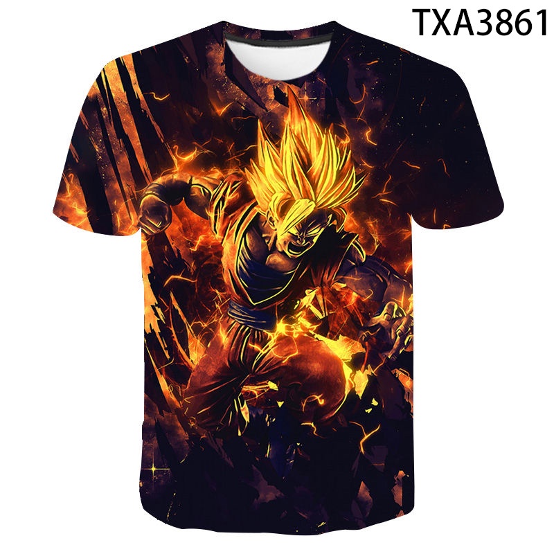 Mới Áo Thun Tay Ngắn In Hình Goku Dragon Ball Thời Trang Mùa Hè Cho Nam Và Nữ