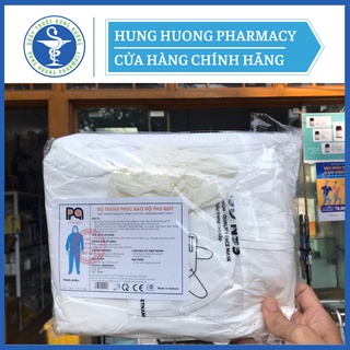 Bộ quần áo bảo hộ y tế lv3,lv2 chĩnh hãng phú quý - bộ đồ bảo hộ phòng dịch 7 món, màu trắng