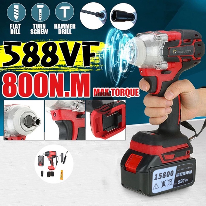 Máy bắn bulong cầm tay dùng pin 10 cell Động cơ không chổi than 100% lõi đồng