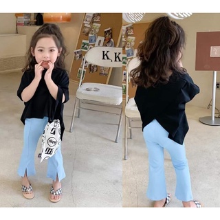 Đồ bộ bé gái áo form rộng, quần ôm body thời trang, sành điệu, thun cotton - Quần áo trẻ em - SockiMall (Áo đen)(210575)